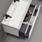 Double Floating Bathroom Vanity, Modern, 40